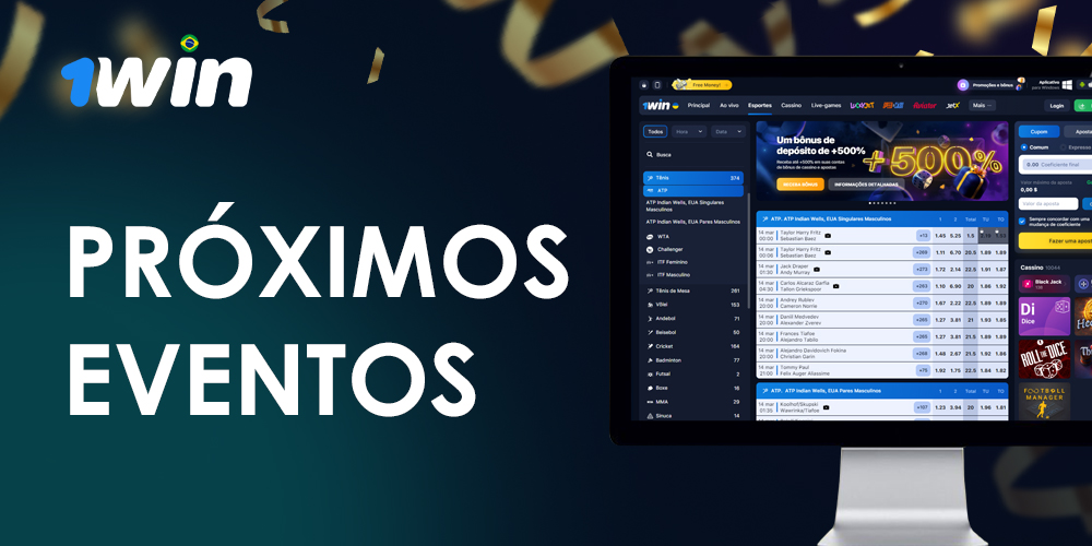 Lista das próximas partidas de tênis disponíveis para apostas no 1win